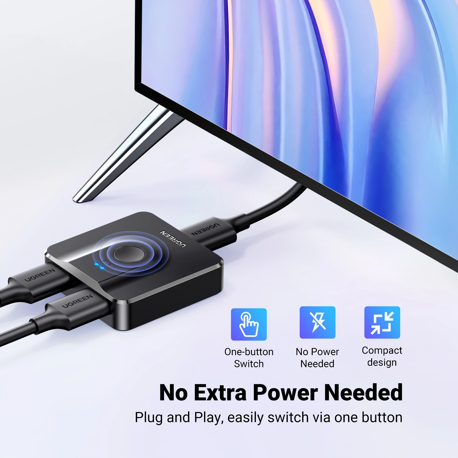 UGREEN HDMI Switcher 2-In 1-Out 4K@60Hz - Image 8