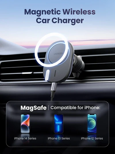 UGREEN Magnetic Car Holder with Wireless Charger - Image 8