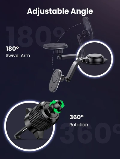 UGREEN Magnetic Car Holder with Wireless Charger - Image 4