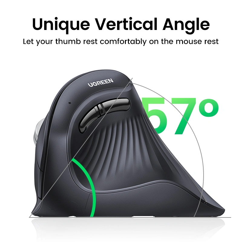 UGREEN Multi-Mode Bluetooth + Wireless Vertical Mouse - Image 7