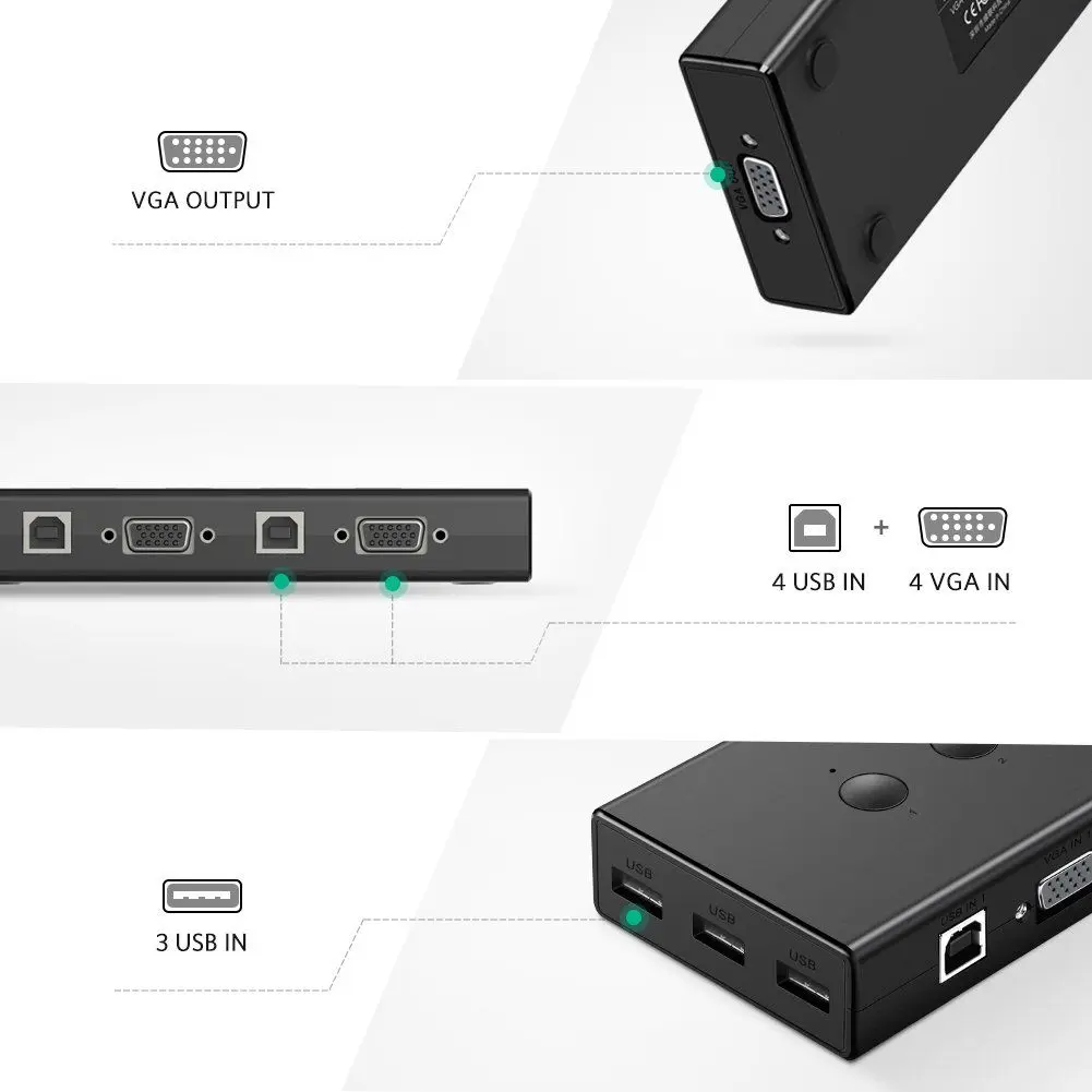 UGREEN 4-Port KVM Switch – 90810 - Image 6