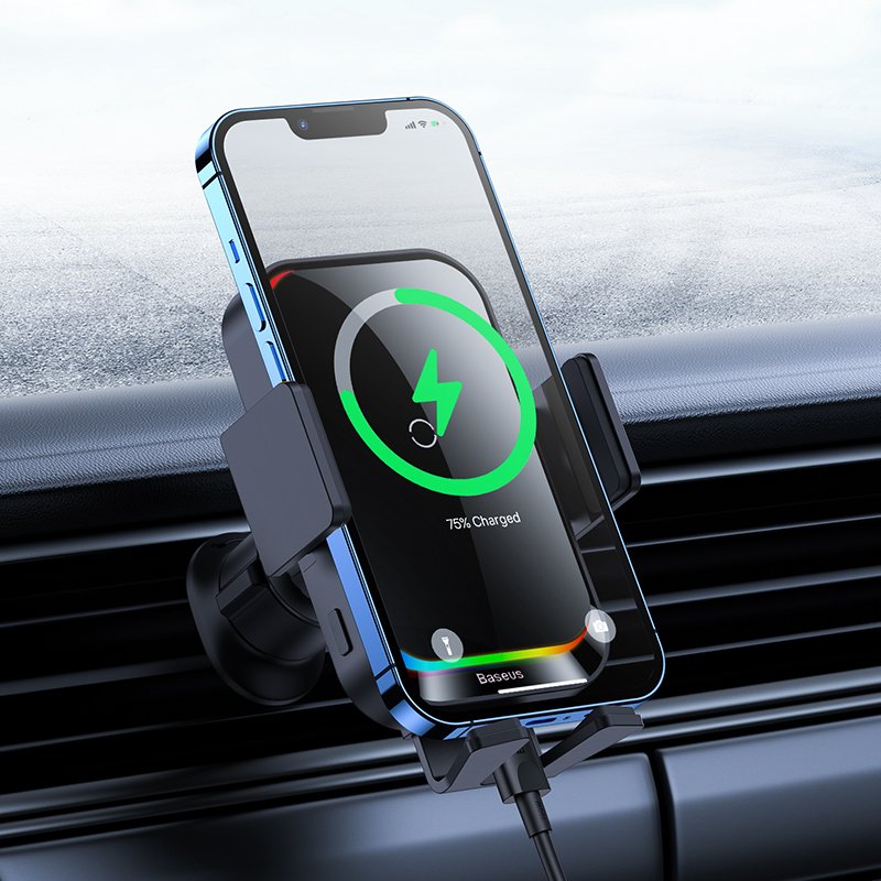 Baseus Halo Electric 15W Wireless Charging Car Mount - Image 5