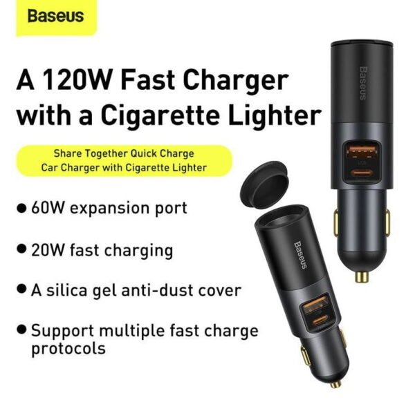 Baseus Share Together 120W U+C Dual Port Car Charger - Image 10