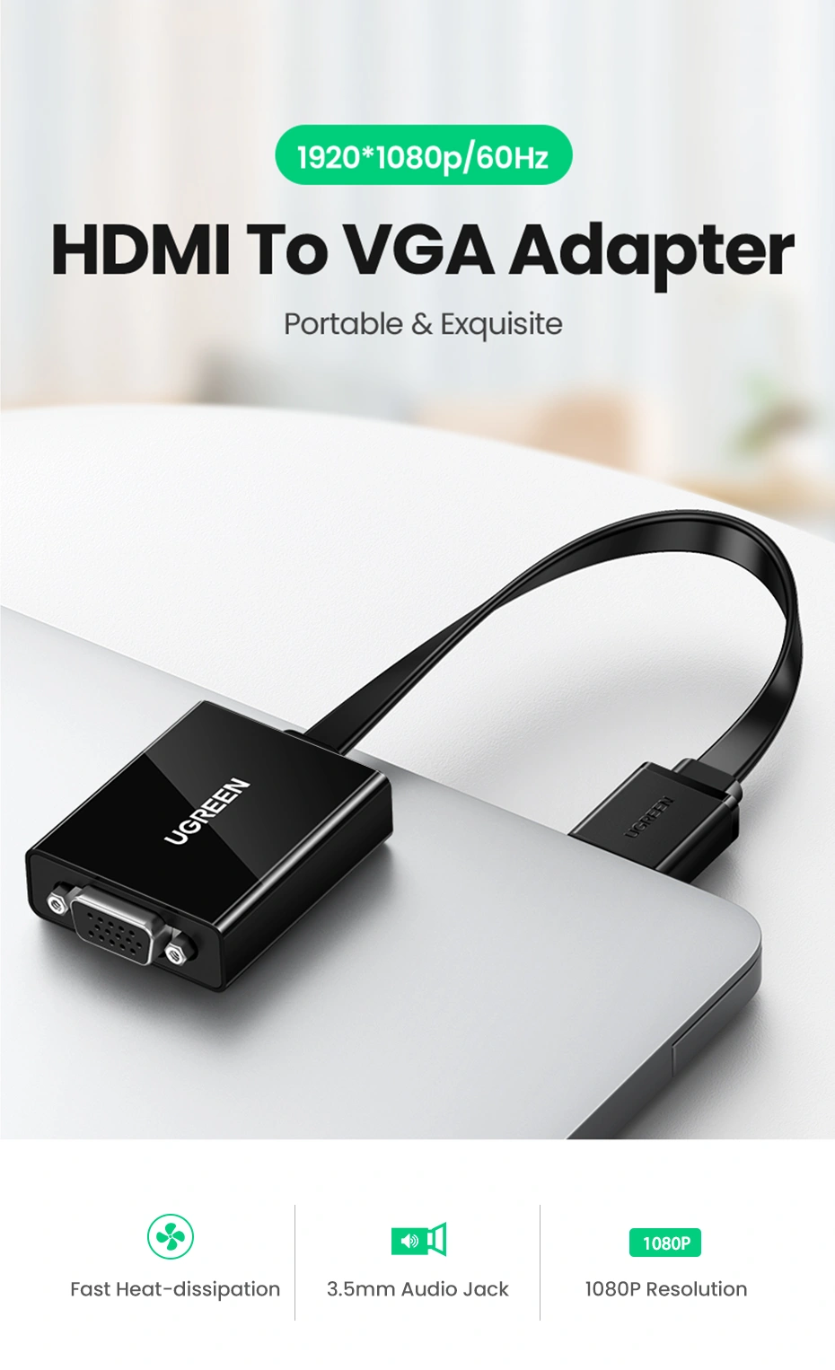 UGREEN HDMI To VGA + 3.5mm Audio Converter - Image 6