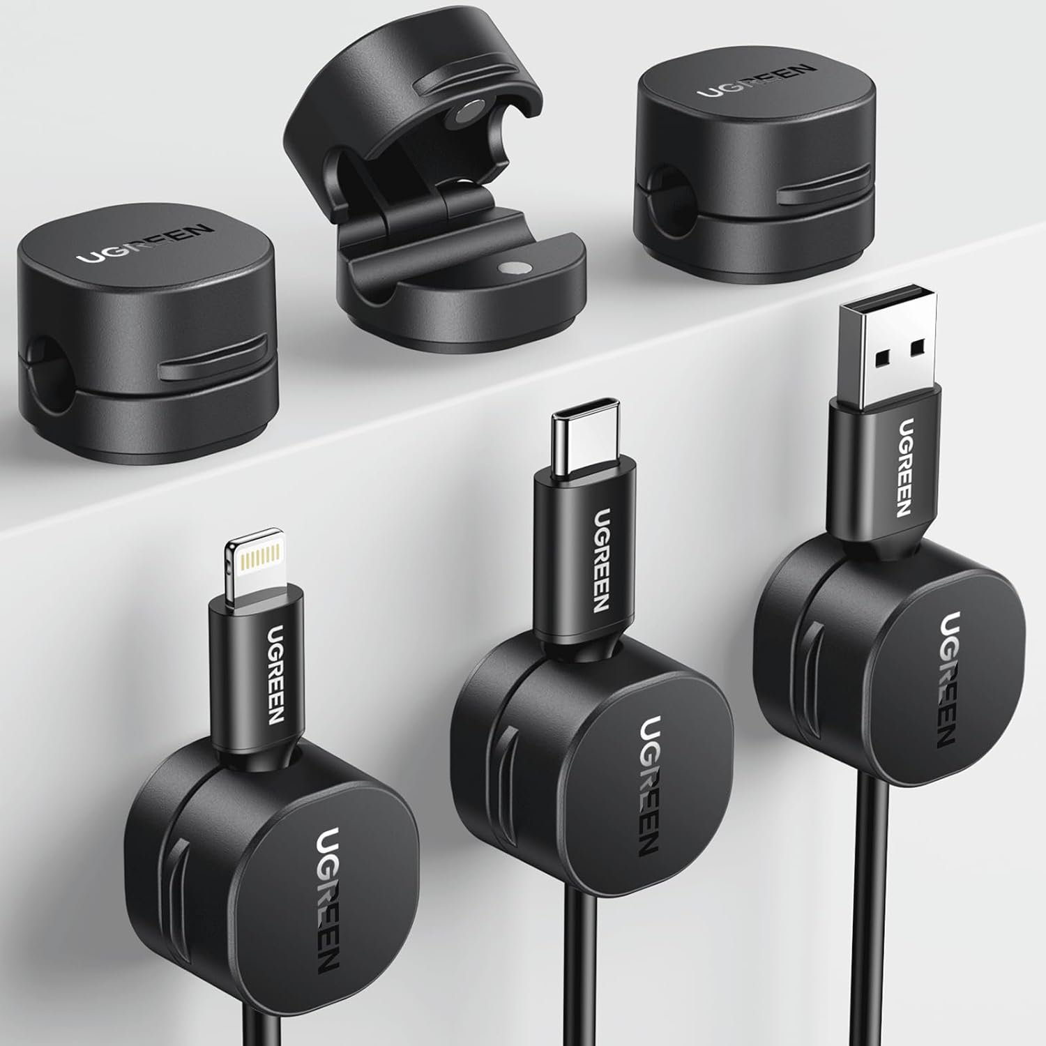 UGREEN Magnetic Cable Organizer Clips (3-Pack) – 45797