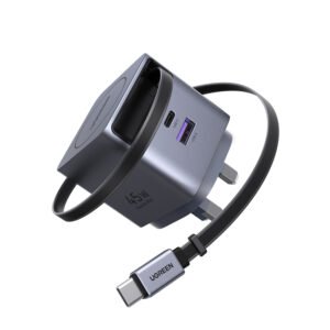 UGREEN Nexode Pro 45W GaN 2-Port Fast Charger (USB-A*1 + Type-C*1) with Retractable Type-C Cable – X614 - 65823