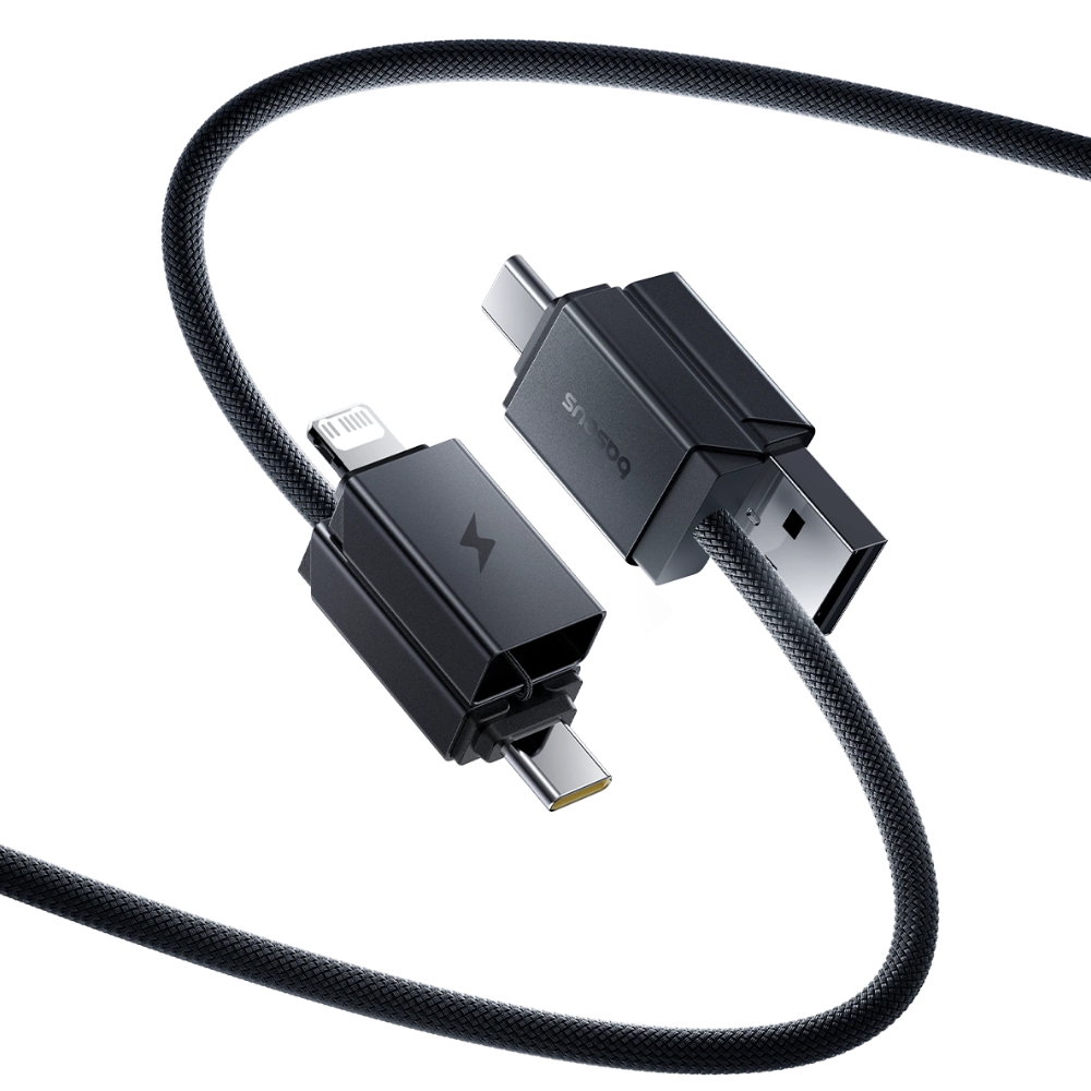 Baseus Versatile 1M 60W Two-for-Two Cable with U+C to C+L Converter - Image 3