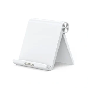 UGREEN Desktop Phone Stand – LP106 – 30285 The UGREEN Desktop Phone Stand - 30285 is a sleek and practical solution for hands-free device use at home, in the office, or while traveling. Designed with multi-angle adjustability and a stable, anti-slip structure, this stand ensures comfortable viewing and reliable support for your smartphone or tablet. Its foldable, lightweight design makes it easy to carry, while the elegant white finish blends seamlessly into any modern workspace or living area.