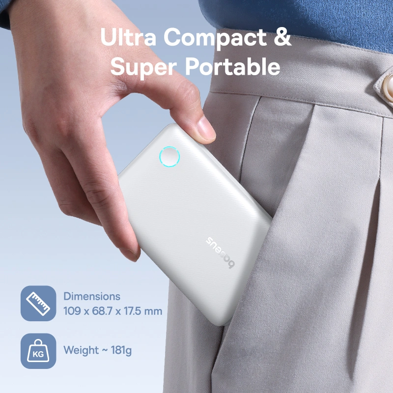 Baseus EnerFill FP11 10000mAh 15W Fast Charging Power Bank – Moon White - Image 12