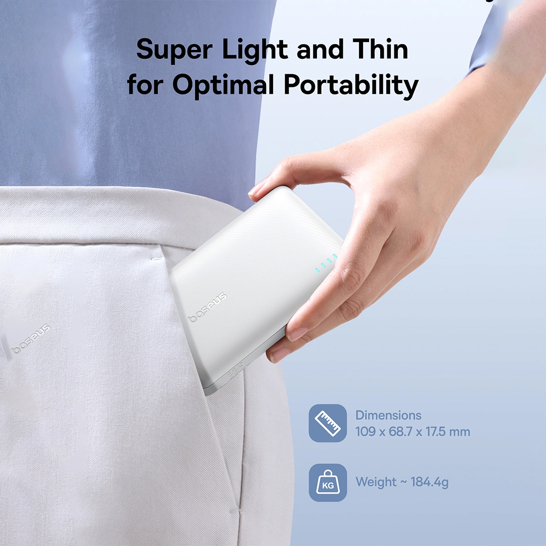 Baseus EnerFill FP21 10000mAh 22.5W Fast Charging Power Bank – Moon White - Image 10