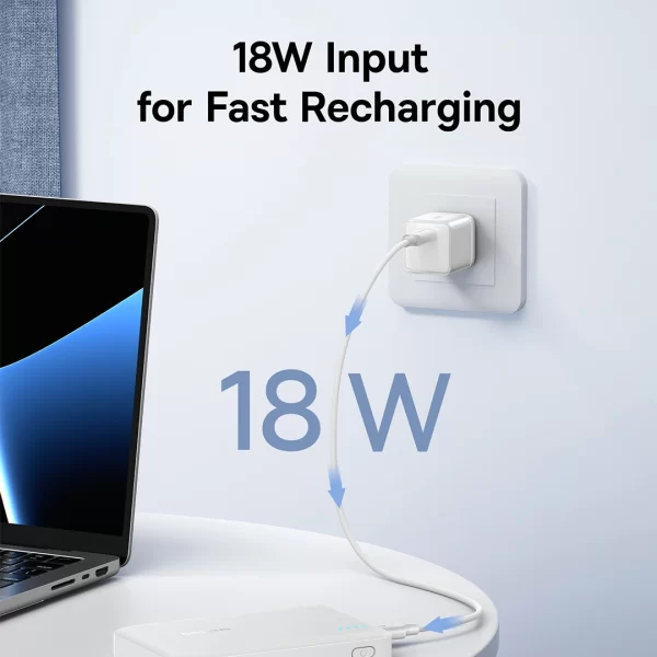 Baseus EnerFill FP21 10000mAh 22.5W Fast Charging Power Bank – Moon White - Image 8