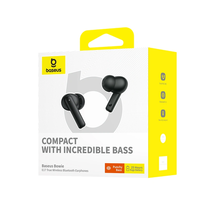 Baseus Bowie E17 True Wireless Bluetooth Earphones – Cluster Black - Image 15