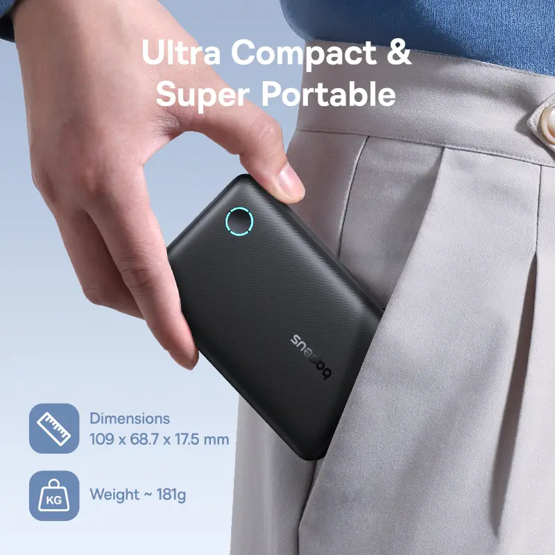 Baseus EnerFill FP11 10000mAh 15W Fast Charging Power Bank – Cosmic Black - Image 13