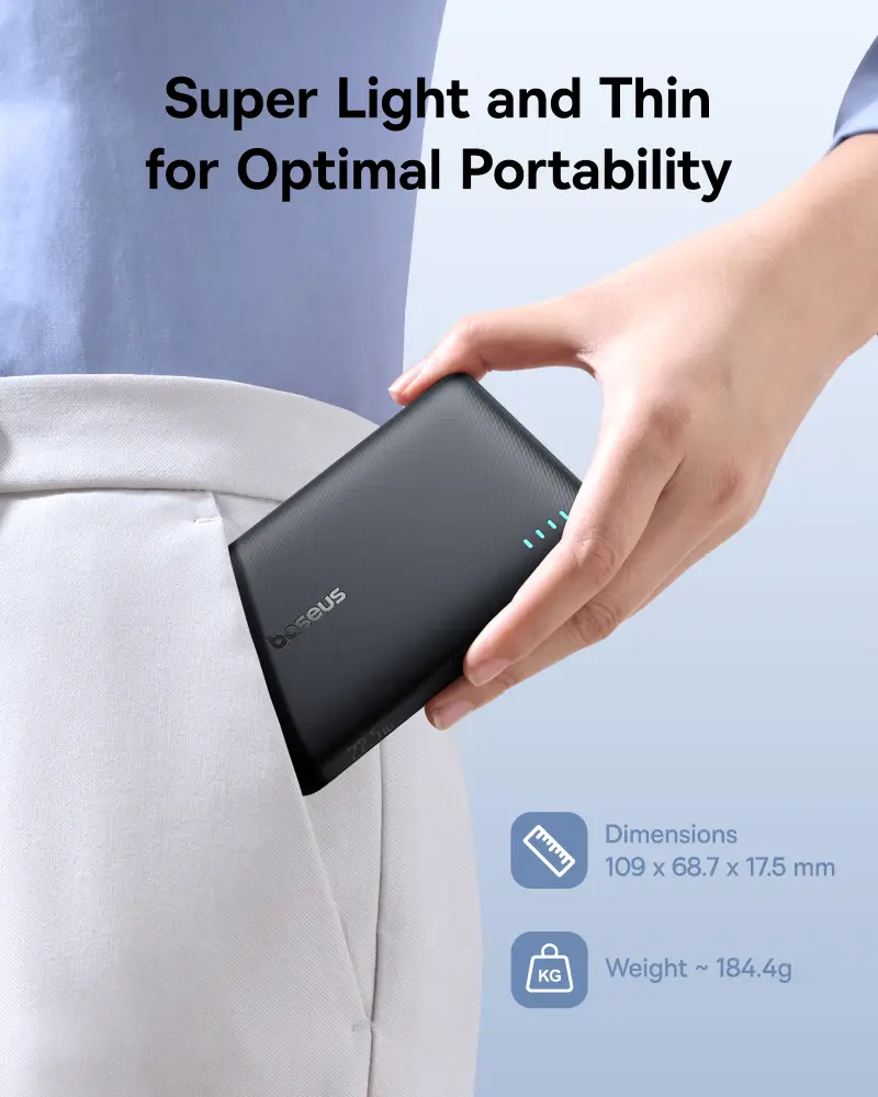 Baseus EnerFill FP21 10000mAh 22.5W Fast Charging Power Bank – Cosmic Black - Image 11