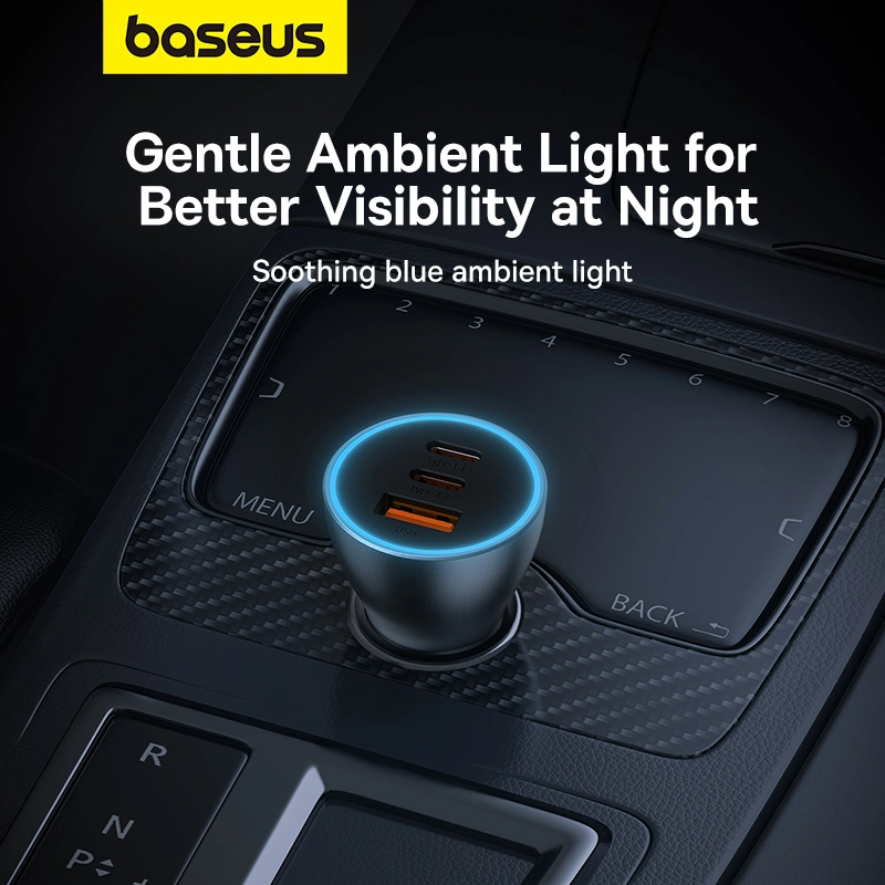 Baseus Golden Contactor Pro 65W USB + 2 Type-C GaN Car Charger - Image 11