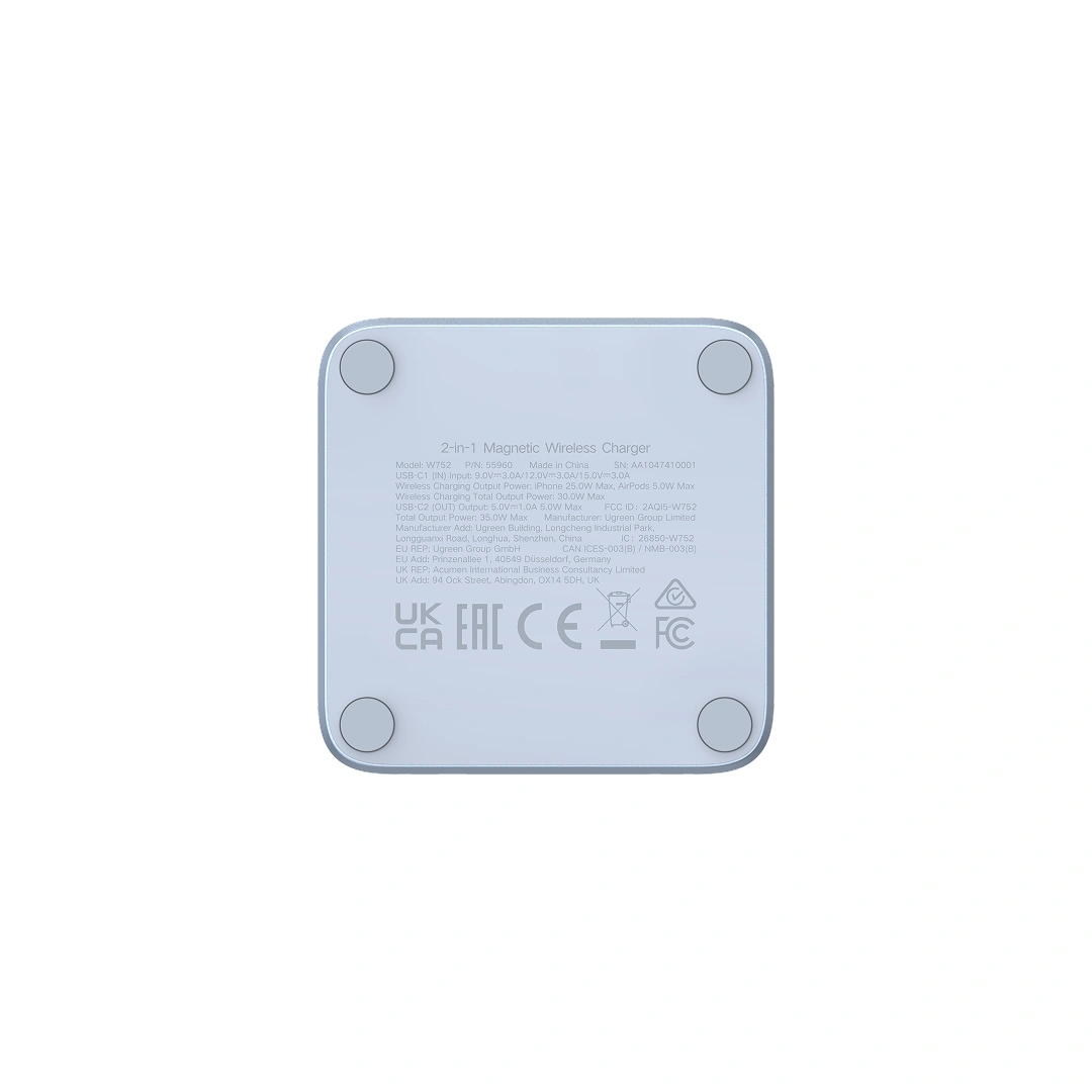 UGREEN 25W Qi2 MagFlow 2-in-1 Wireless Charger - Image 5