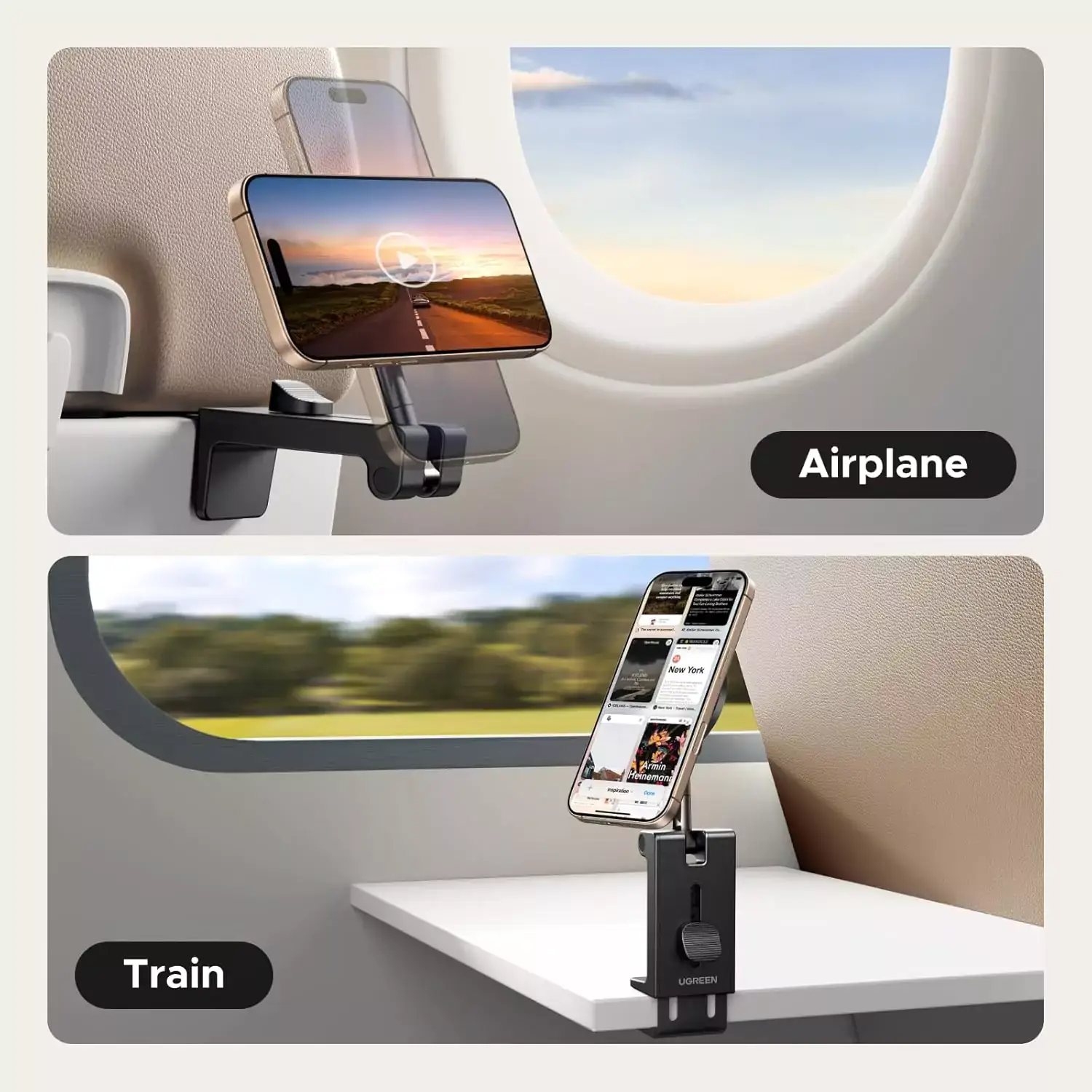 UGREEN 360 Rotation Magnetic Travel Clip Type Phone Holder - Image 6