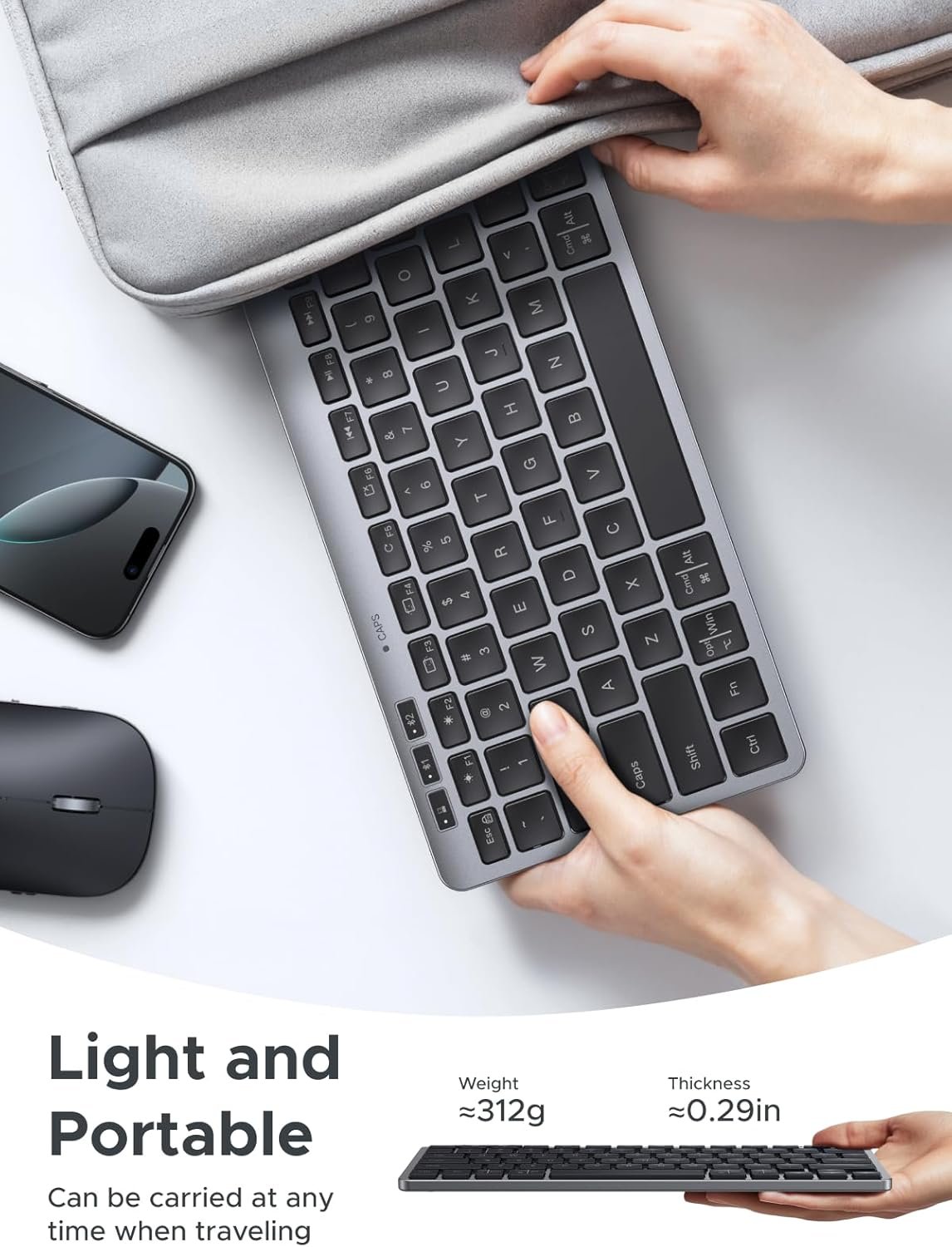 UGREEN Mini Multi-mode Bluetooth & Wireless Ultra Compact Keyboard - Image 9