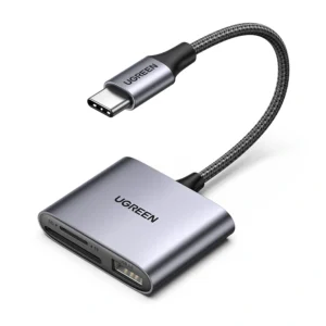 UGREEN Type-C to SD/TF + USB 2.0 Aluminum Alloy Shell Memory Card Reader – CM387 – 80798