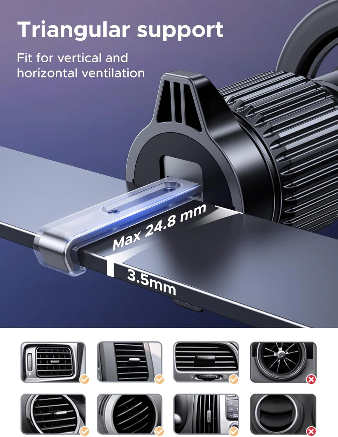 UGREEN Universal Car Vents & Dashboard Phone Mount (Set) - Image 8