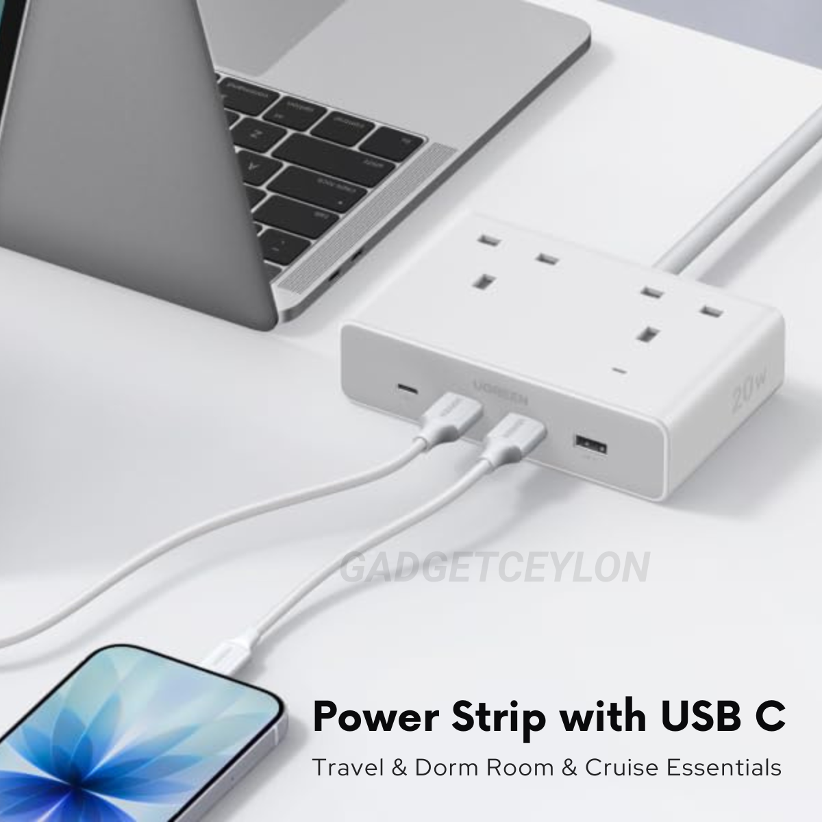 UGREEN 20W Nexode Extension Cord Power Strip - Image 9