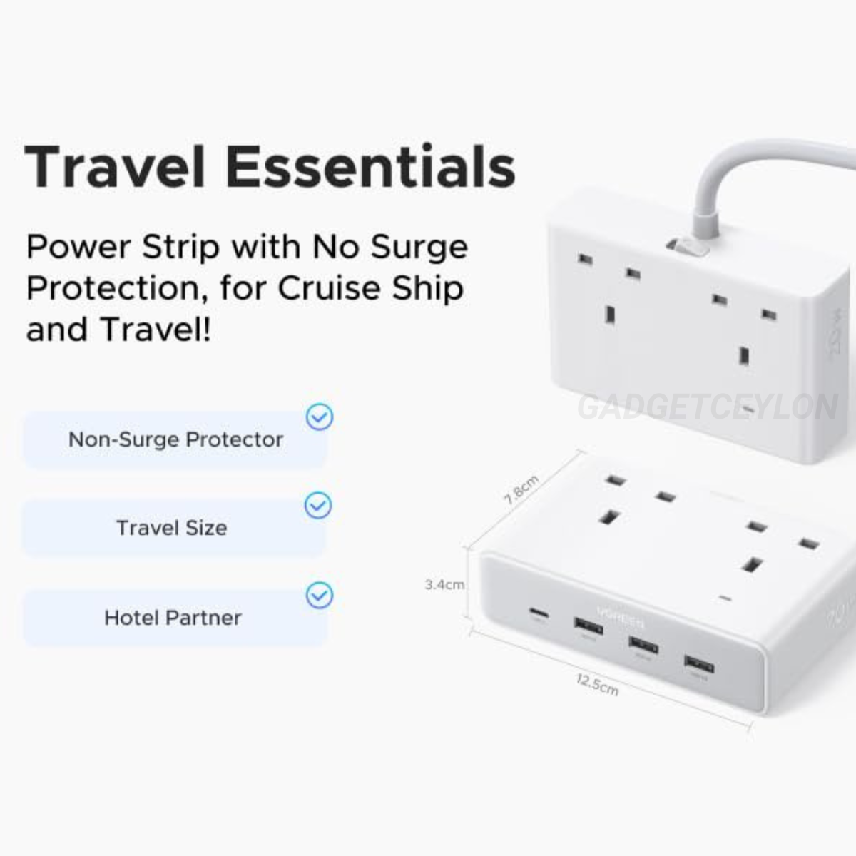 UGREEN 20W Nexode Extension Cord Power Strip - Image 4