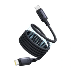 Baseus PicoGo 240W 1 Meter Magnetic Liquid Silicone Type-C to Type-C Fast Charging Cable – Cosmic Black - P10376800121-00