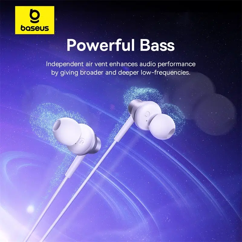 Baseus Encok CZ11 USB-C Wired Earphones - Moon White - Image 6