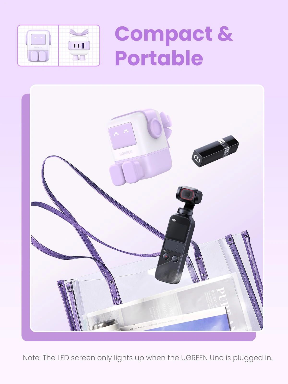 UGREEN UNO RG 65W 3-Port GaN Fast Charger – Purple - Image 9