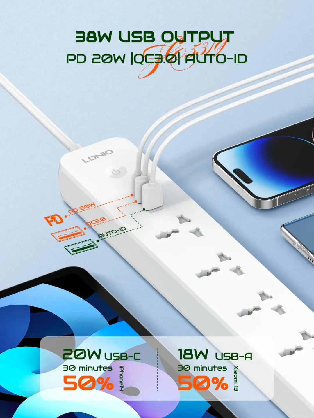 LDNIO Defender Series 5 AC Power Socket - SC5319 - Image 9