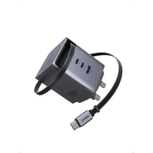 UGREEN Nexode Pro 100W GaN 3-Port Fast Charger (USB-A*1 + Type-C*2) with Retractable Type-C Cable – X614 – 65829