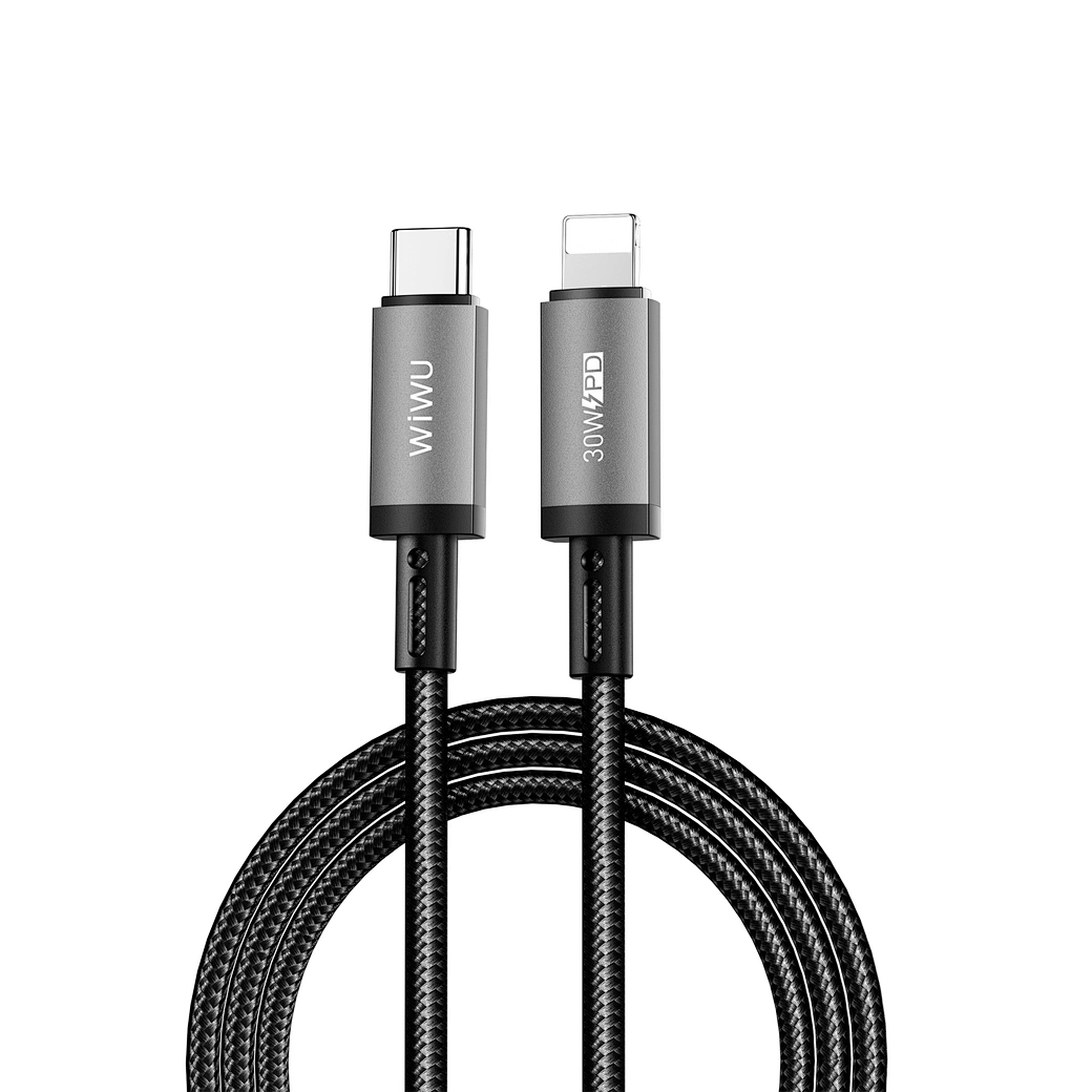 WIWU Titanlink 30W PD 1 meter USB-C to Lightning Fast Charging Nylon Braided Cable - Wi-C056