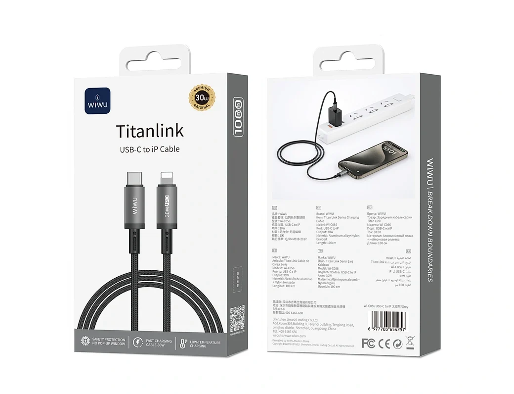 WIWU Titanlink 30W PD 1m USB-C to iP Cable - Image 3