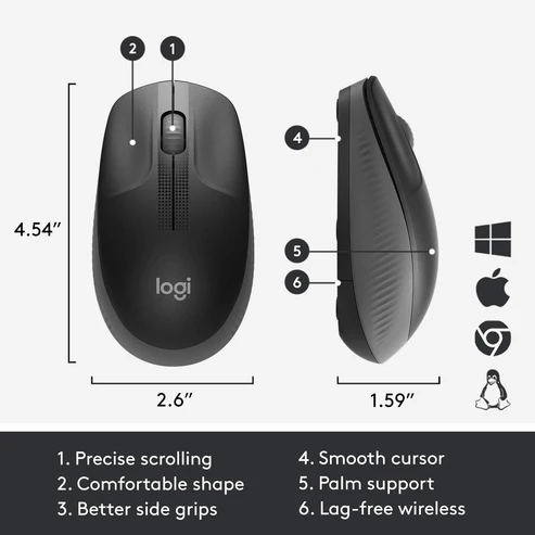 Logitech M190 1000DPI Full-Size Wireless Mouse - Image 5