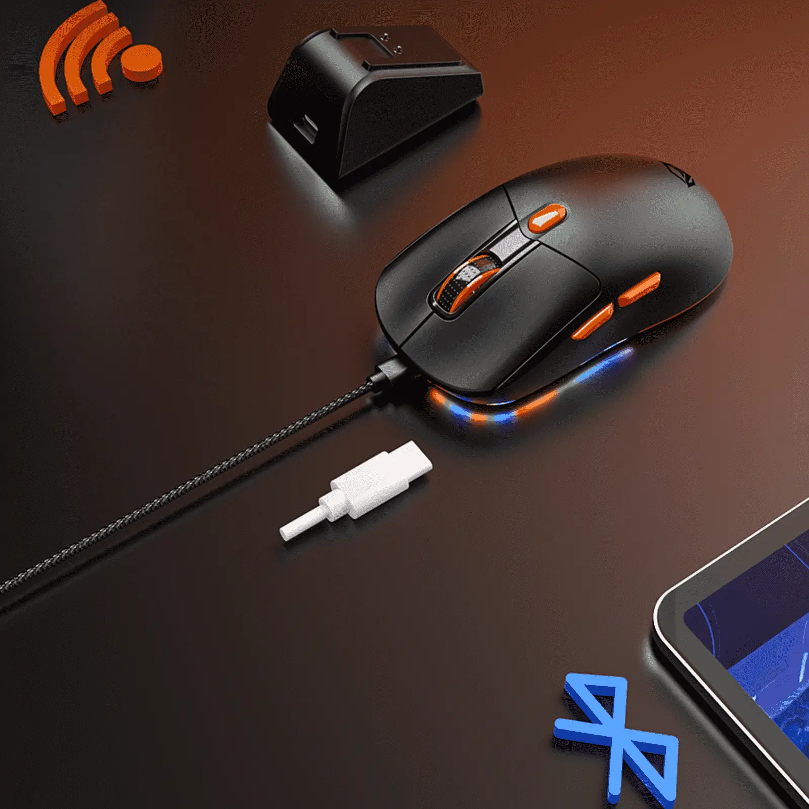 Meetion GW38 Wireless Tri-Mode Gaming Mouse with Magnetic Charging Dock - Image 8