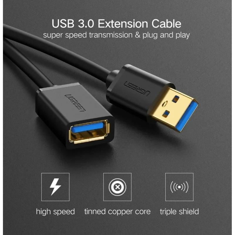 UGREEN 1 Meter USB 3.0 Male to USB Female Extension Cable - Image 8