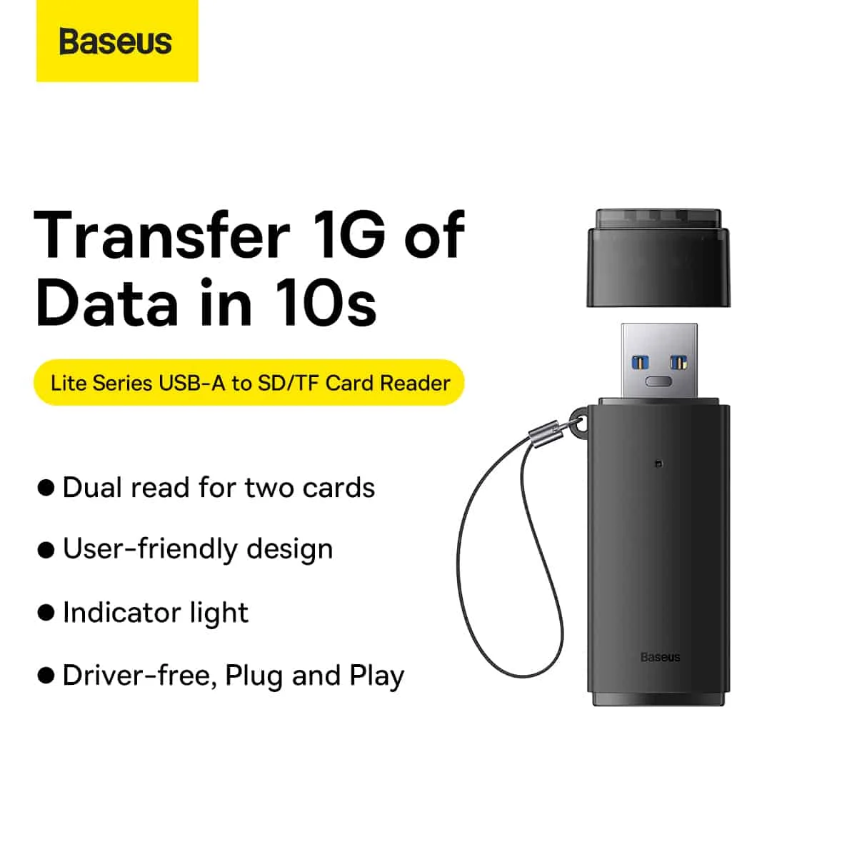 Baseus SD/TF USB Lite Series Card Reader - Image 7