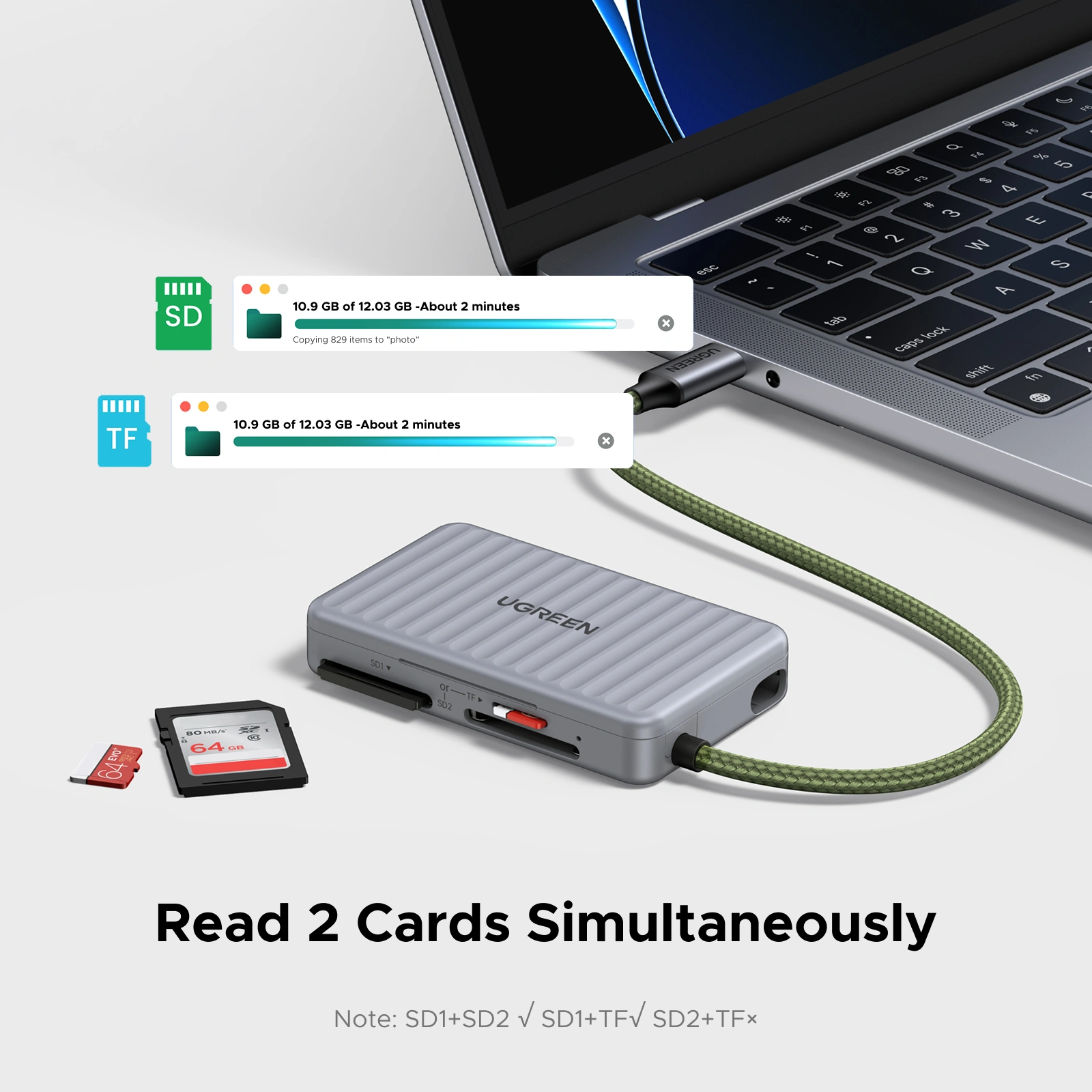 UGREEN Multifunction TF/SD Dual Card Reader Case - Image 7