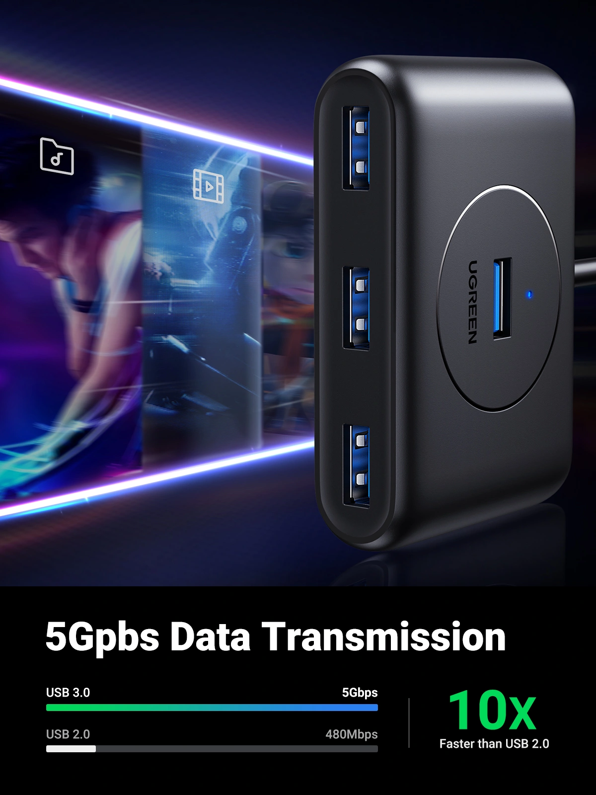 UGREEN 4-Port USB 3.0 Hub – 20290 - Image 7