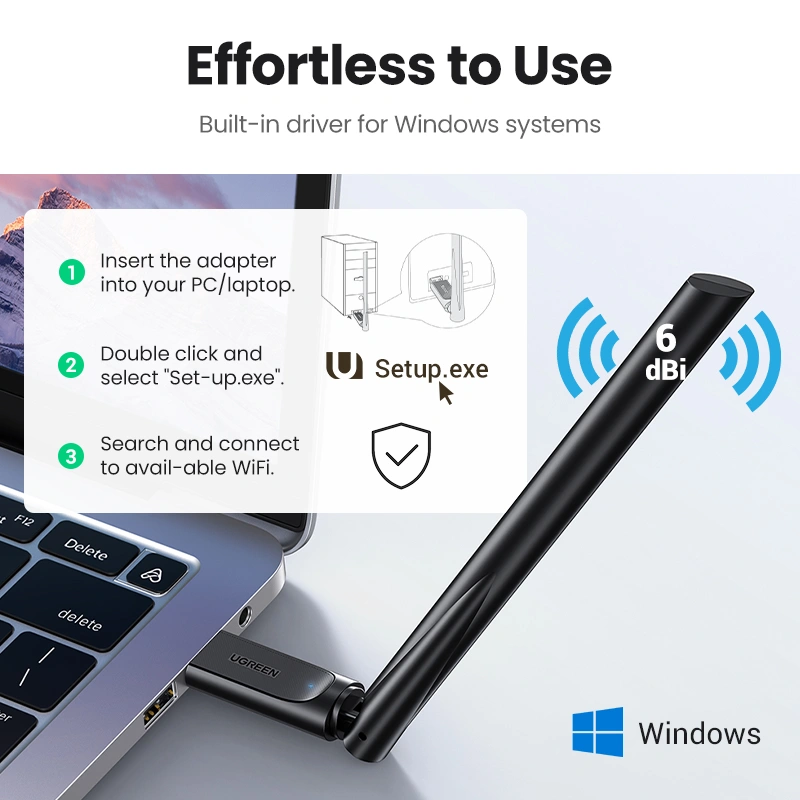 UGREEN AC650 High-Gain Dual Band Wireless USB Wi-Fi Adapter - Image 12