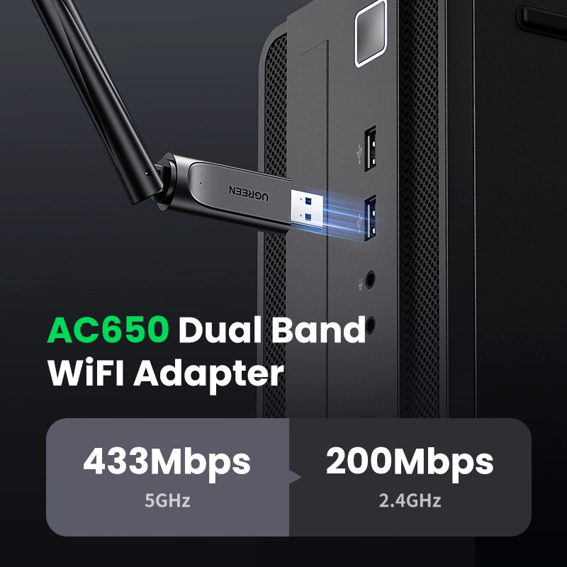 UGREEN AC650 High-Gain Dual Band Wireless USB Wi-Fi Adapter - Image 9