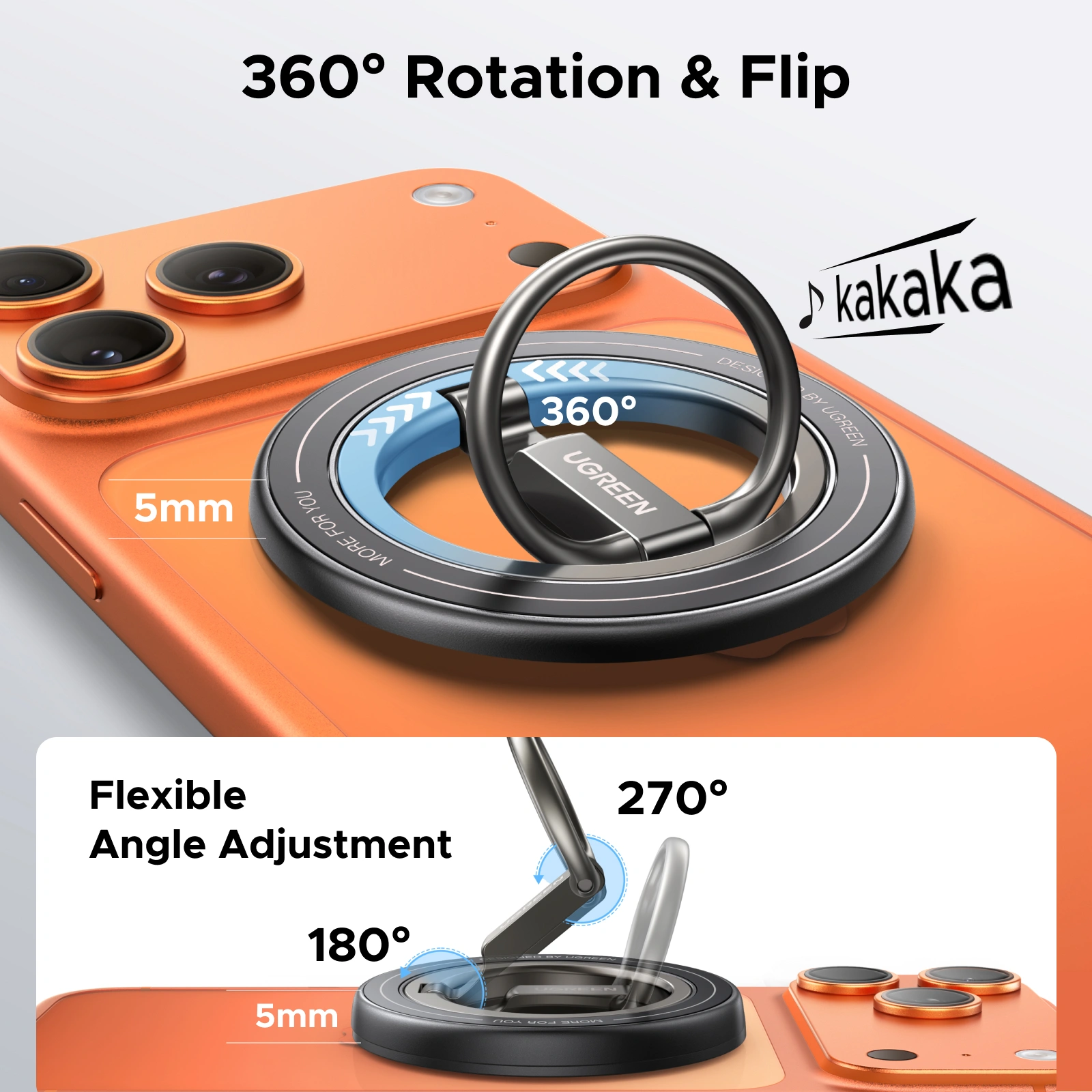 UGREEN Magnetic Phone Ring Holder With Stand - Image 12
