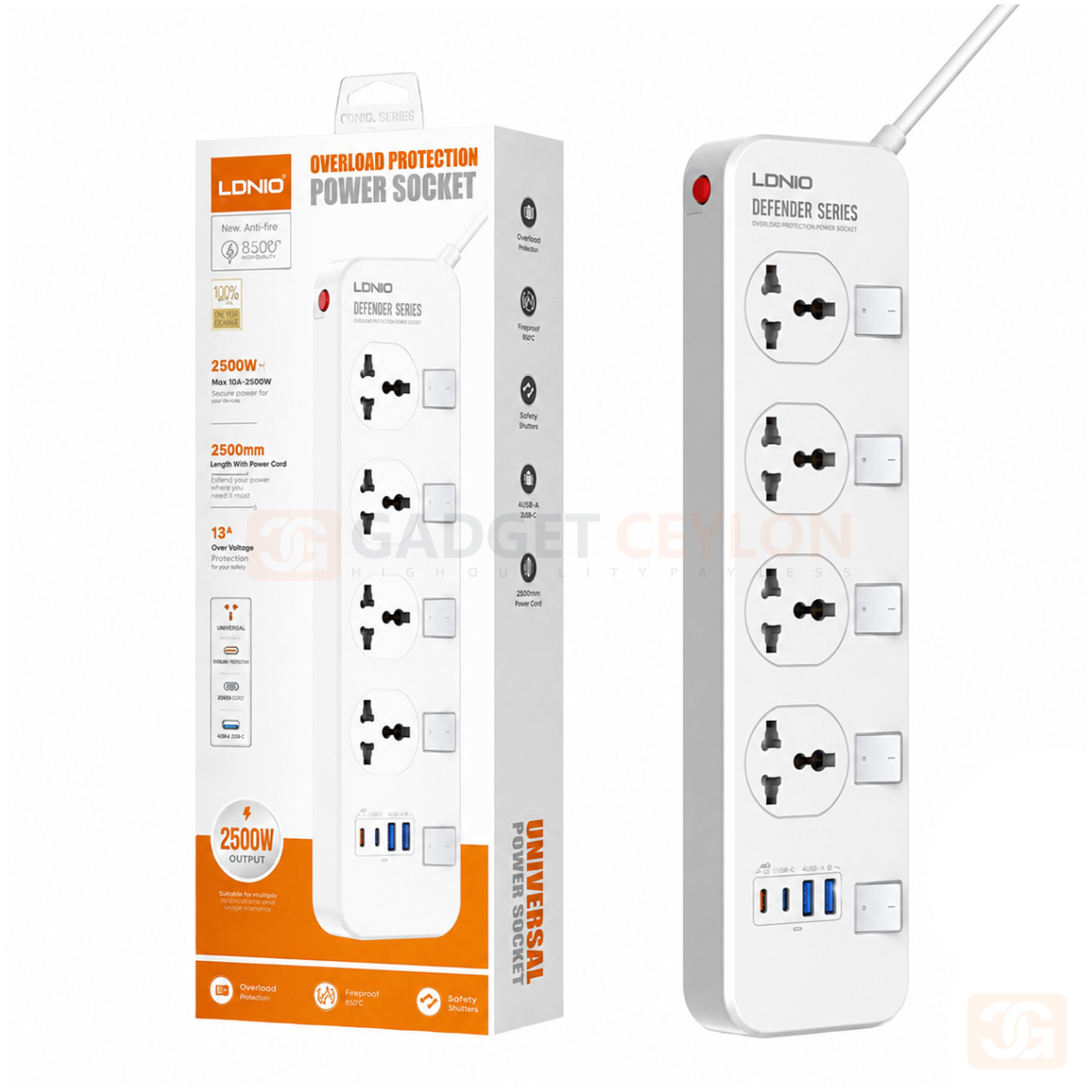 LDNIO 4 AC Universal Power Strip – SC4408C - Image 9