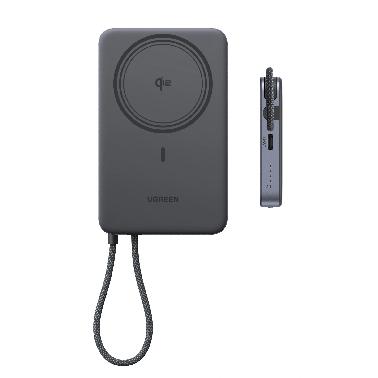 UGREEN Qi2 MagFlow Air 10000mAh 15W Magnetic Power Bank - Grey - Image 5