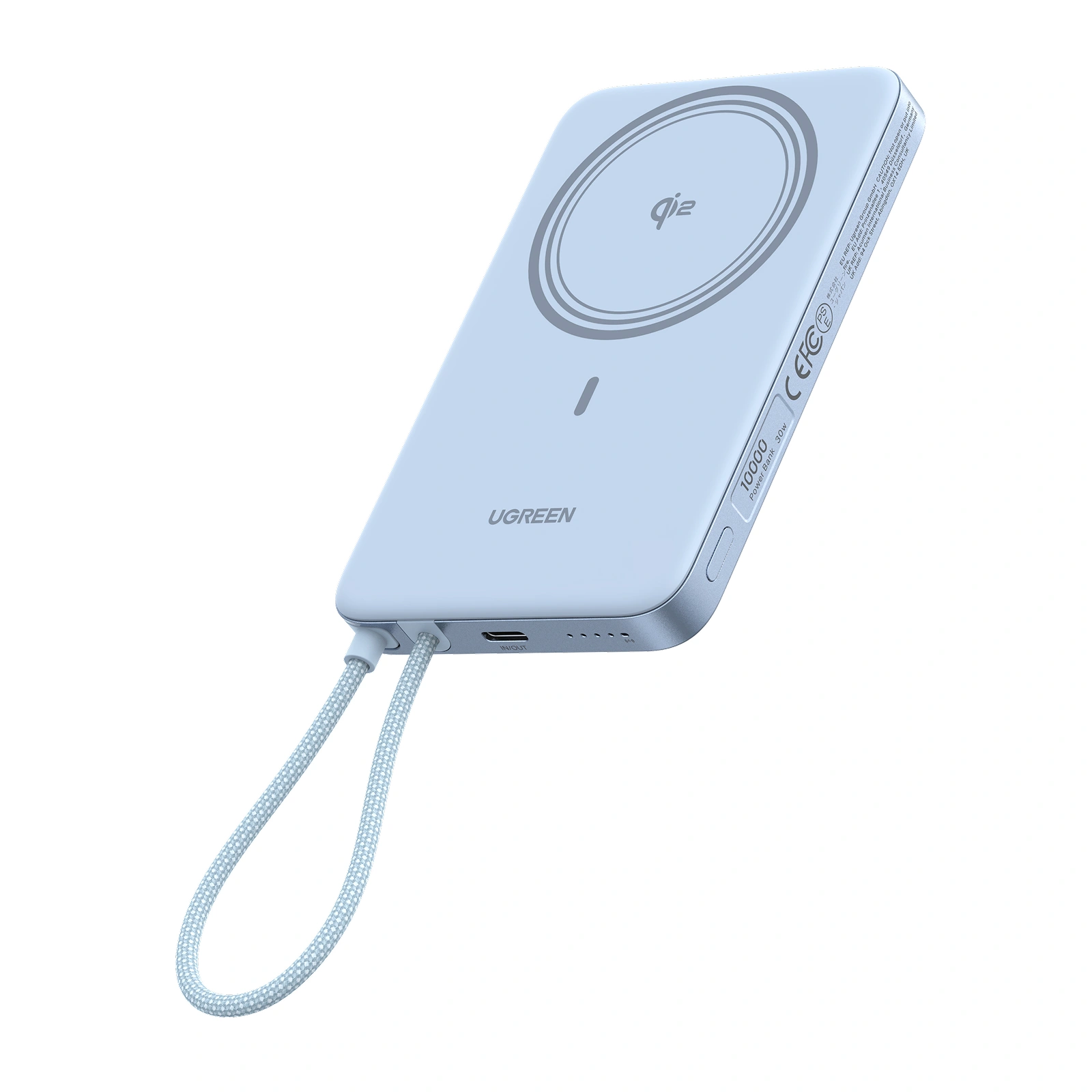 UGREEN Qi2 MagFlow Air 10000mAh 15W Magnetic Power Bank - Blue - Image 2