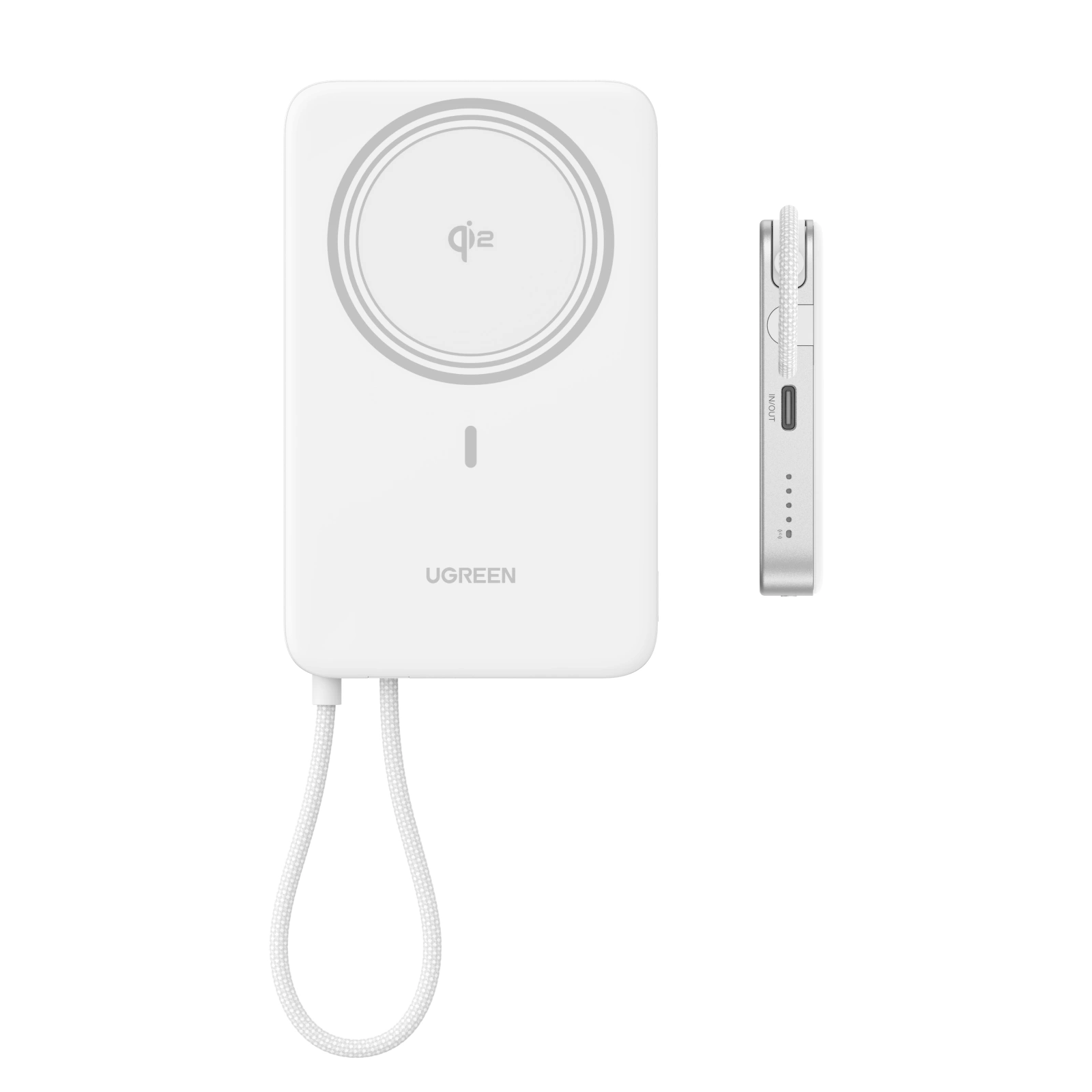 UGREEN Qi2 MagFlow Air 10000mAh 15W Magnetic Power Bank - White - Image 6