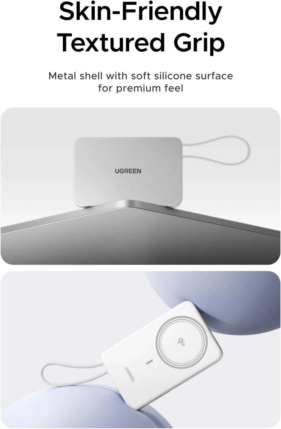UGREEN Qi2 MagFlow Air 10000mAh 15W Magnetic Power Bank - White - Image 12