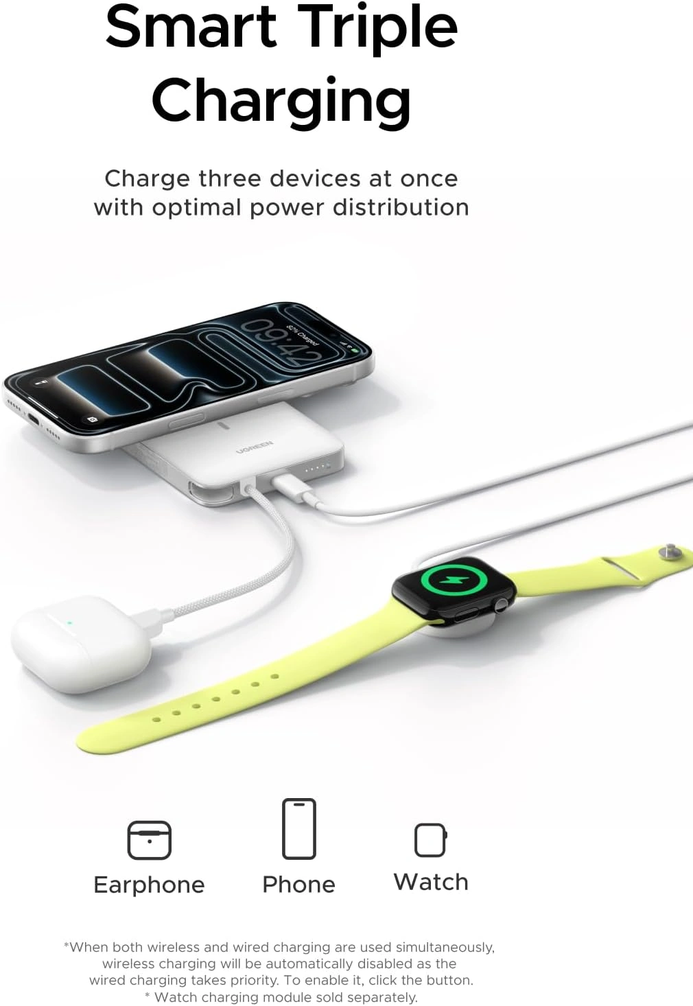 UGREEN Qi2 MagFlow Air 10000mAh 15W Magnetic Power Bank - White - Image 13