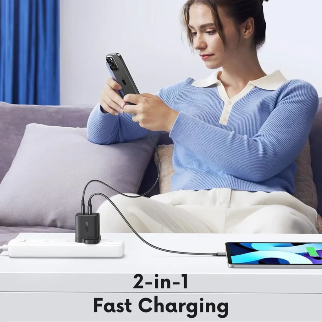 UGREEN 20W 2-Port Fast Charger - Black - Image 6