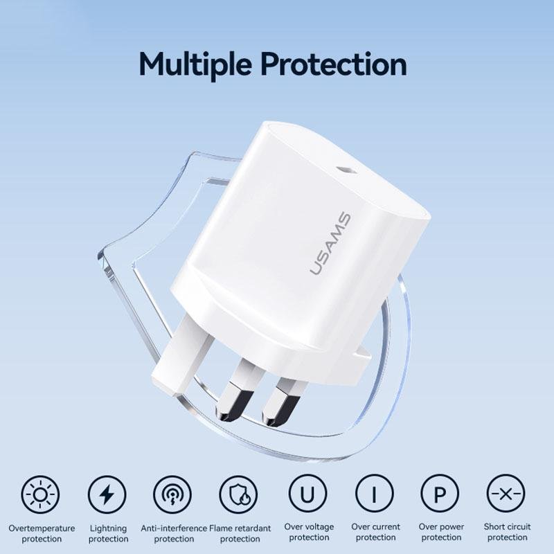 USAMS CC227 T65 PD20W TYPE-C Fast Charger (UK) - Image 9